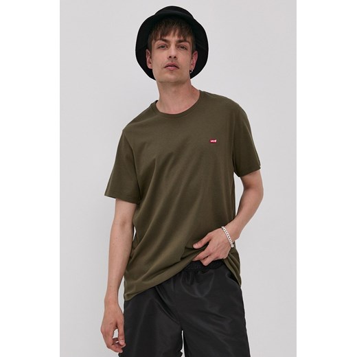 Levi&apos;s T-shirt męski kolor zielony z nadrukiem 56605.0021-Greens ze sklepu ANSWEAR.com w kategorii T-shirty męskie - zdjęcie 142220054