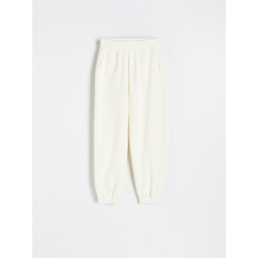 Reserved - Spodnie z dresowej dzianiny - Kremowy Reserved S Reserved