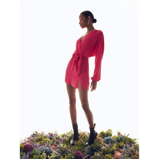 Reserved - Sukienka mini z wiskozy - Różowy Reserved XS Reserved