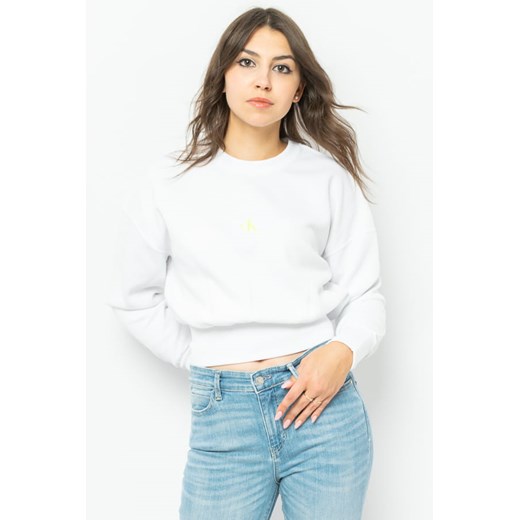 bluza damska calvin klein jeans j20j214208 biała ze sklepu Royal Shop w kategorii Bluzy damskie - zdjęcie 142249463