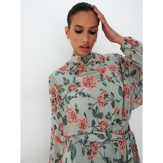 Mohito - Sukienka mini ze stójką - Turkusowy Mohito S Mohito