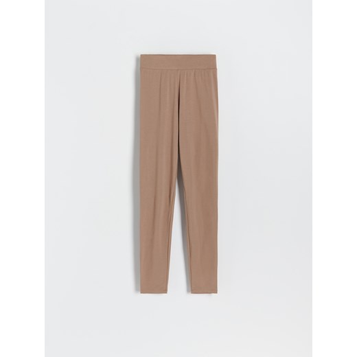 Reserved - Bawełniane legginsy - Beżowy Reserved M Reserved