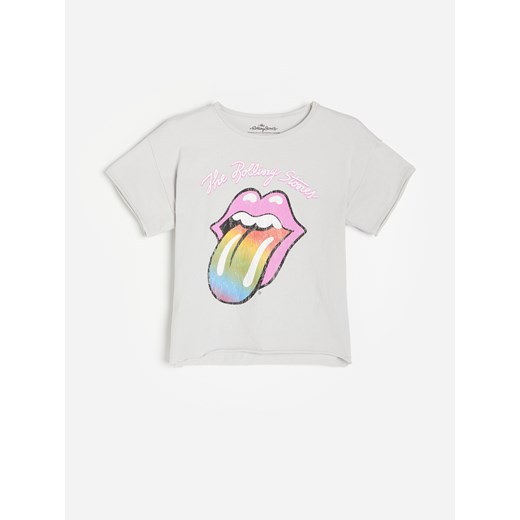 Reserved - T-shirt Rolling Stones - Jasny szary Reserved 134 promocja Reserved