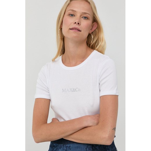 MAX&amp;Co. t-shirt bawełniany kolor biały M ANSWEAR.com