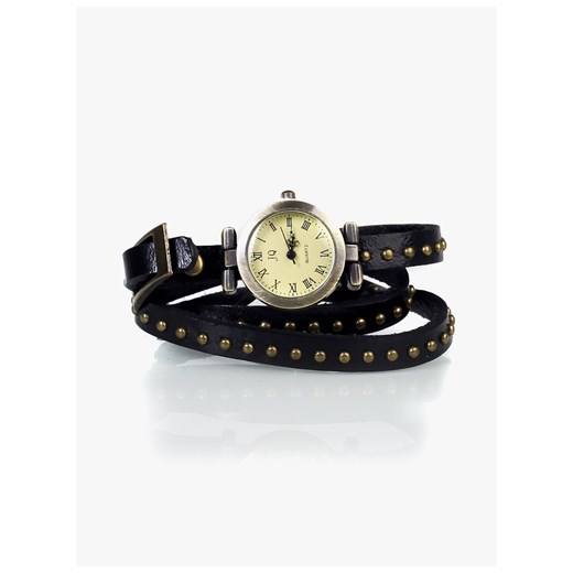 Pirat z ćwiekiem, zegarek na czarnym pasku vintageshop-pl czarny ćwieki