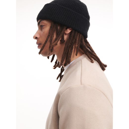 Reserved - Gładka bluza z bawełną - Beżowy Reserved M Reserved