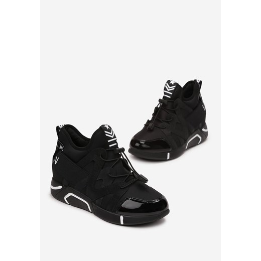 Czarne lakierowane Sneakersy Olarle 41 born2be.pl
