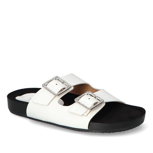 Klapki Goodin Białe ze sklepu Arturo-obuwie w kategorii Klapki damskie - zdjęcie 142375180