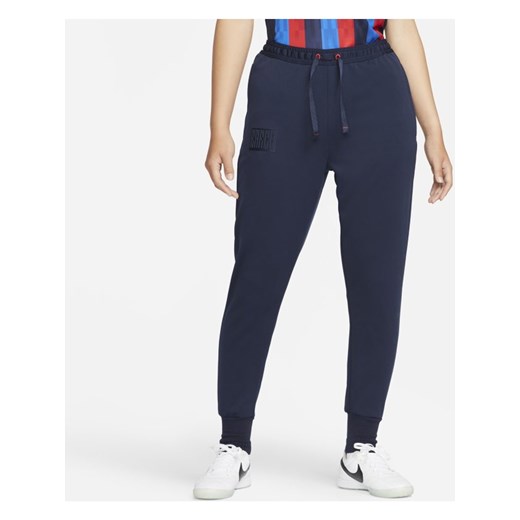 Damskie spodnie piłkarskie Nike Dri-FIT FC Barcelona Travel - Niebieski Nike XS Nike poland