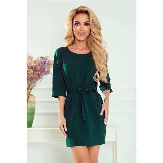 Sukienka Model Oxana 372-1 Zieleń Butelkowa - PROMOCJA (S) Numoco S wyprzedaż DobraKiecka