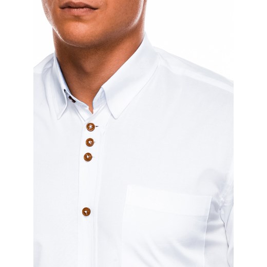 Koszula męska z długim rękawem 302K - biała Edoti.com XL okazja Edoti.com