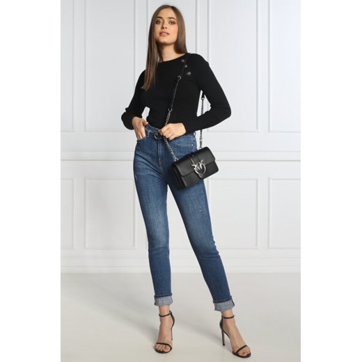 Pinko Skórzana torebka na ramię LOVE MINI ICON SIMPLY 15 CL VI Pinko Uniwersalny Gomez Fashion Store