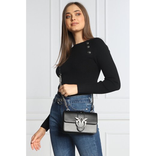 Pinko Skórzana torebka na ramię LOVE MINI ICON SIMPLY 15 CL VI Pinko Uniwersalny Gomez Fashion Store