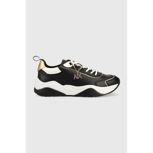 Armani Exchange sneakersy skórzane kolor czarny XDX104 XV580 S038 ze sklepu ANSWEAR.com w kategorii Buty sportowe damskie - zdjęcie 142418410