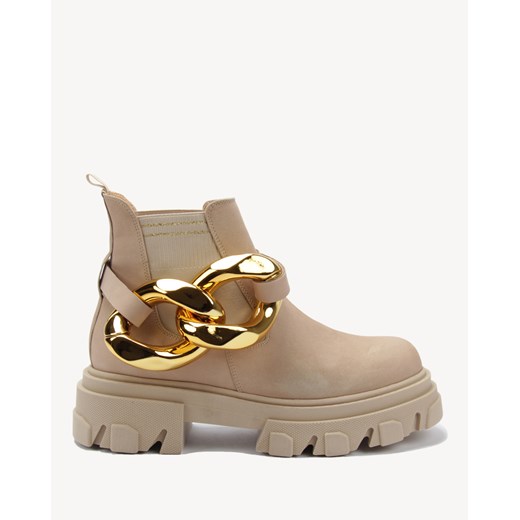 Beżowe botki wsuwane z łańcuchem AGA Aga 40 Botimo.pl wyprzedaż