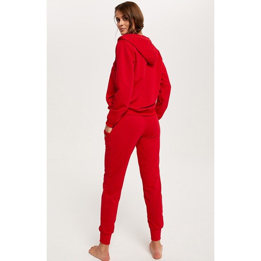 Dresowe spodnie damskie długie czerwone Todra, Kolor czerwony, Rozmiar 2XL, Italian Fashion ze sklepu Primodo w kategorii Spodnie damskie - zdjęcie 142427774