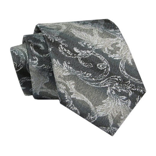 Elegancki, Klasyczny, Męski Krawat -ALTIES - Szarości i Grafit KRALTS0686 ze sklepu JegoSzafa.pl w kategorii Krawaty - zdjęcie 142429060