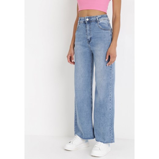 Niebieskie Jeansy Wide Leg Agamna L Born2be Odzież