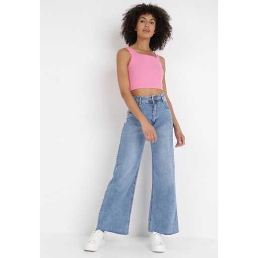 Niebieskie Jeansy Wide Leg Agamna XL Born2be Odzież