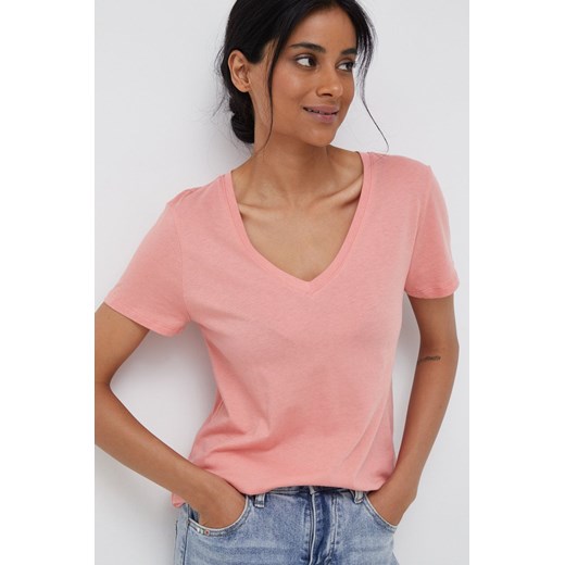 GAP t-shirt damski kolor różowy Gap L ANSWEAR.com