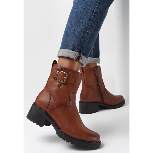 Botki Born2be casualowe płaskie na zamek 
