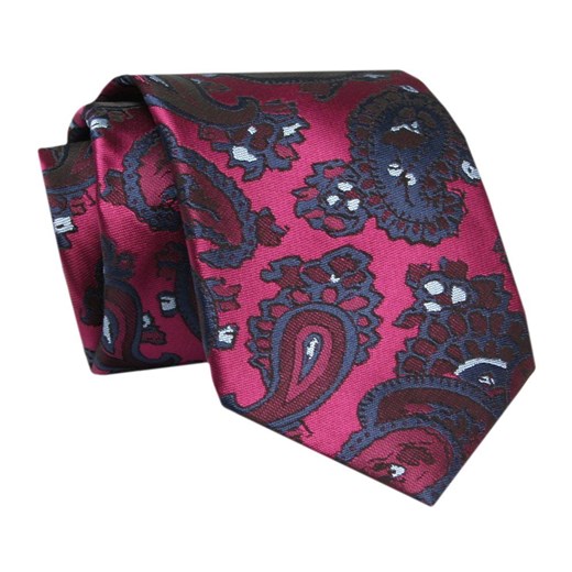 Męski Krawat - ALTIES - Klasyczny - Duży Wzór Orientalny KRALTS0709 ze sklepu JegoSzafa.pl w kategorii Krawaty - zdjęcie 142461863