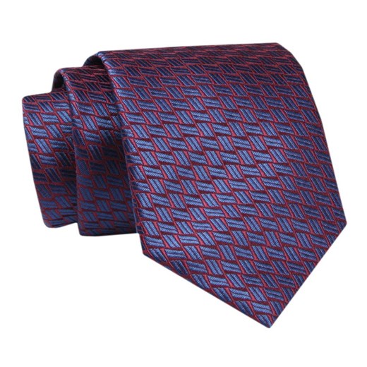 Męski Krawat - ALTIES - Klasyczny - Granat z Ciemną Czerwienią KRALTS0721 ze sklepu JegoSzafa.pl w kategorii Krawaty - zdjęcie 142461873