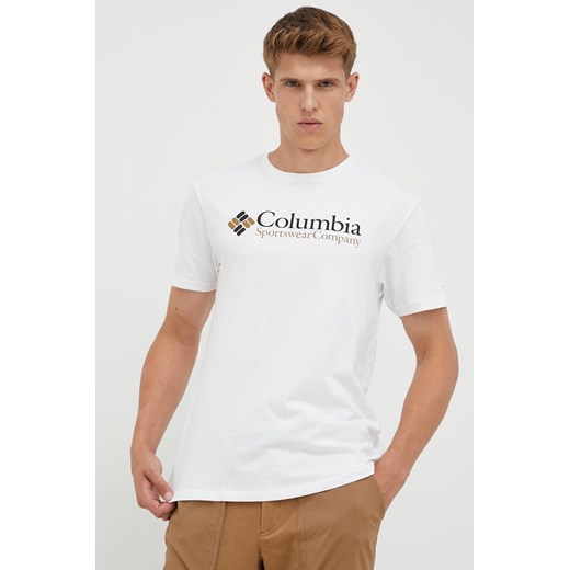 Columbia t-shirt męski kolor czerwony z nadrukiem Columbia L ANSWEAR.com