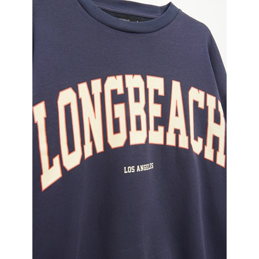 Luźna bluza z nadrukiem w stylu college Longbeach - Niebieski House S House