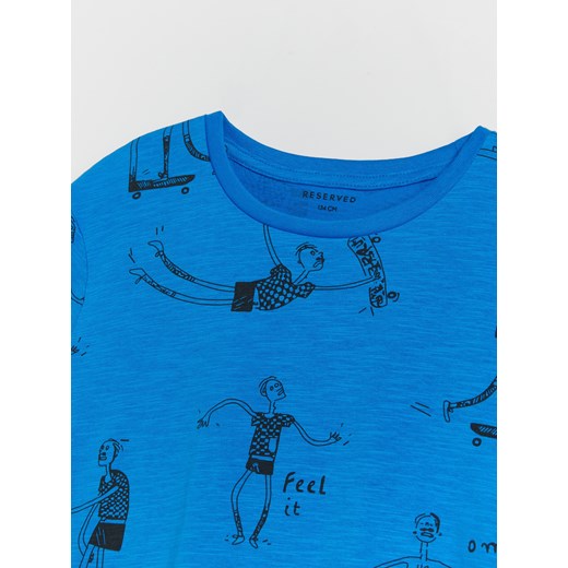 Reserved - T-shirt z nadrukiem - Niebieski Reserved 170 Reserved