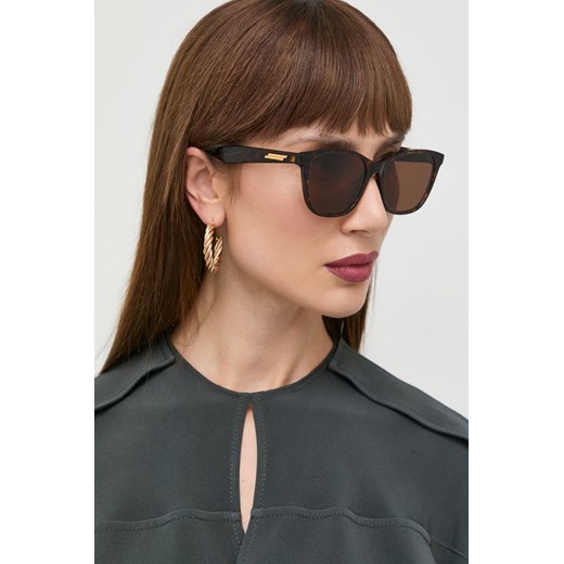 Bottega Veneta okulary przeciwsłoneczne damskie kolor brązowy 55 ANSWEAR.com