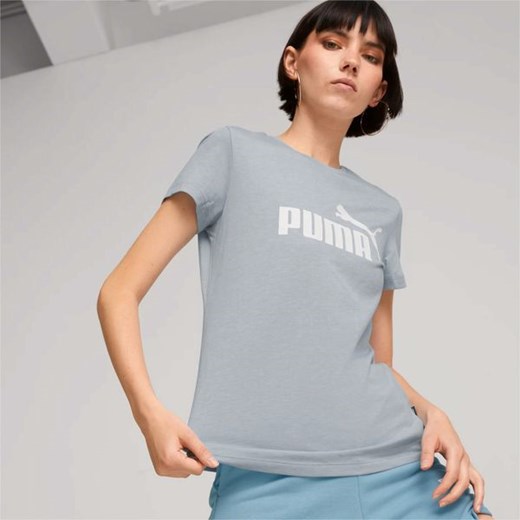 Szara bluzka damska Puma z krótkim rękawem z okrągłym dekoltem 