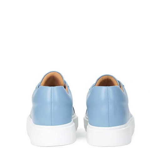 Błękitne skórzane sneakersy damskie na białej podeszwie Kazar 37 promocyjna cena Kazar