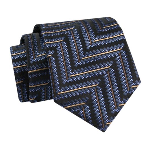 Krawat - ALTIES - Granat, Wzór Geometryczny KRALTS0757 ze sklepu JegoSzafa.pl w kategorii Krawaty - zdjęcie 142557090