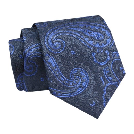 Krawat - ALTIES - Wzór Orientalny, Granatowy KRALTS0772 ze sklepu JegoSzafa.pl w kategorii Krawaty - zdjęcie 142557114