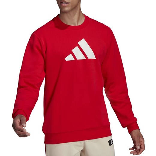 Bluza adidas Future Icons Crew HC8628 - czerwona ze sklepu streetstyle24.pl w kategorii Bluzy męskie - zdjęcie 142569772