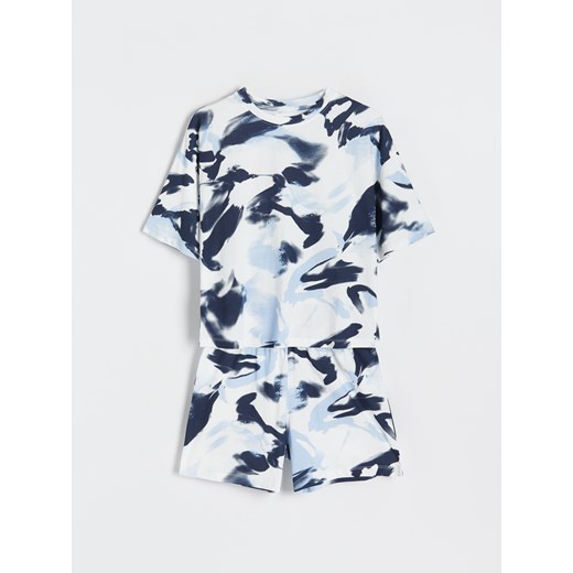 Reserved - Dwucześciowa piżama - Niebieski Reserved XL Reserved