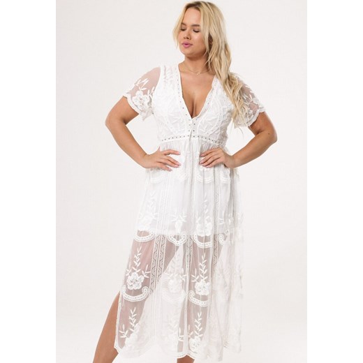 Biała Sukienka Potentially ze sklepu Born2be Odzież w kategorii Sukienki - zdjęcie 142615513