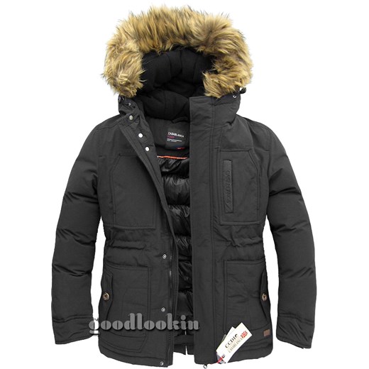 CZARNA KURTKA ZIMOWA CASABLANCA (40000) goodlookin-pl szary futra