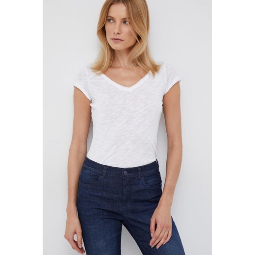 Sisley t-shirt damski kolor biały ze sklepu ANSWEAR.com w kategorii Bluzki damskie - zdjęcie 142657320