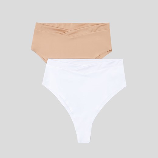 Sinsay - Majtki brazyliany 2 pack - Kremowy Sinsay XL Sinsay