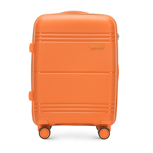 Walizka kabinowa z polipropylenu jednokolorowa pomarańczowa ze sklepu WITTCHEN w kategorii Walizki - zdjęcie 142714753