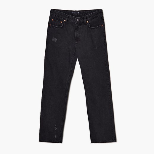 Cropp - Czarne jeansy straight - Czarny Cropp 42 Cropp