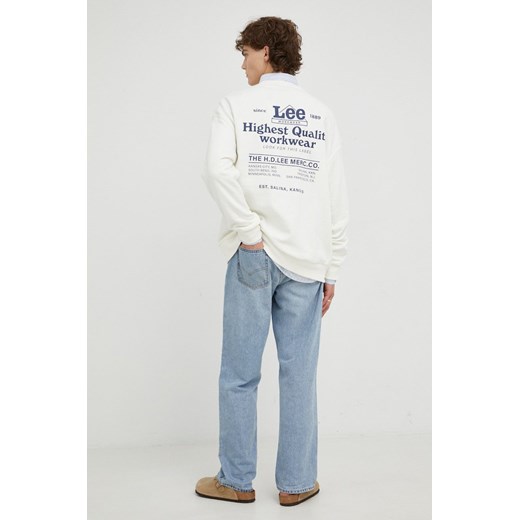 Lee bluza bawełniana męska kolor biały z nadrukiem Lee XXL ANSWEAR.com