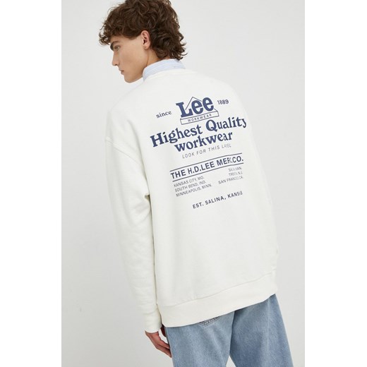 Lee bluza bawełniana męska kolor biały z nadrukiem Lee XL ANSWEAR.com