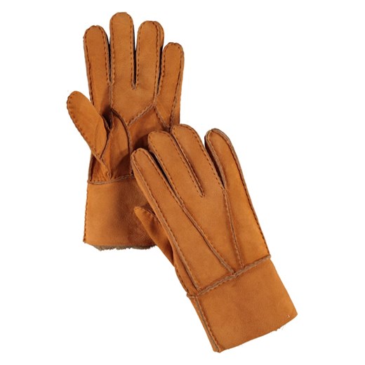 Wełniane rękawiczki "Patchwork" w kolorze jasnobrązowym Kaiser Naturfellprodukte H&l 9 okazyjna cena Limango Polska