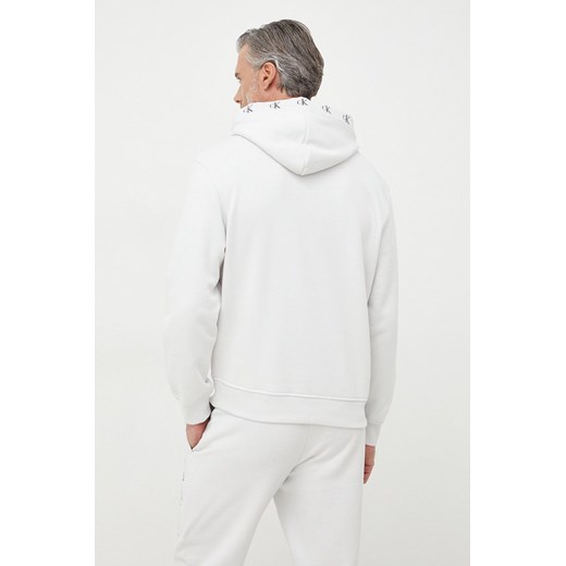 Calvin Klein Jeans bluza męska kolor szary z kapturem gładka M ANSWEAR.com