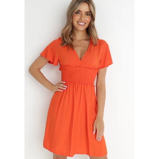Pomarańczowa Sukienka z Wiskozy Gulpari ze sklepu Born2be Odzież w kategorii Sukienki - zdjęcie 142753483