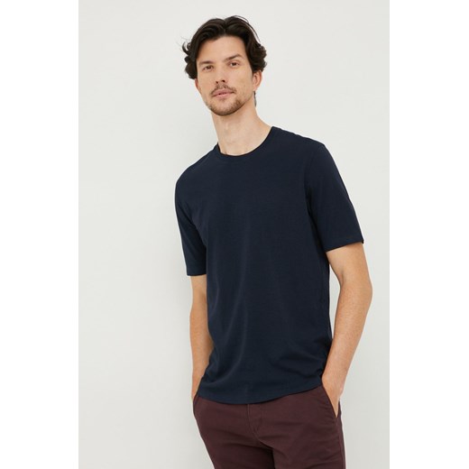 Sisley t-shirt bawełniany kolor granatowy gładki ze sklepu ANSWEAR.com w kategorii T-shirty męskie - zdjęcie 142758840