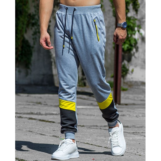 Spodnie męskie joggery szare Recea ze sklepu Recea.pl w kategorii Spodnie męskie - zdjęcie 142768214